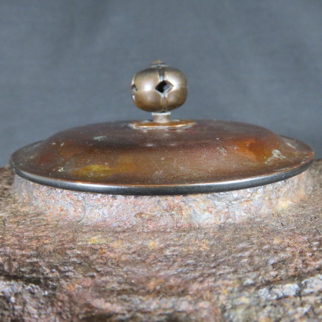 茶釜 万代屋釜 錆 十二代 釜師 美之助 茶道具 木箱 共箱