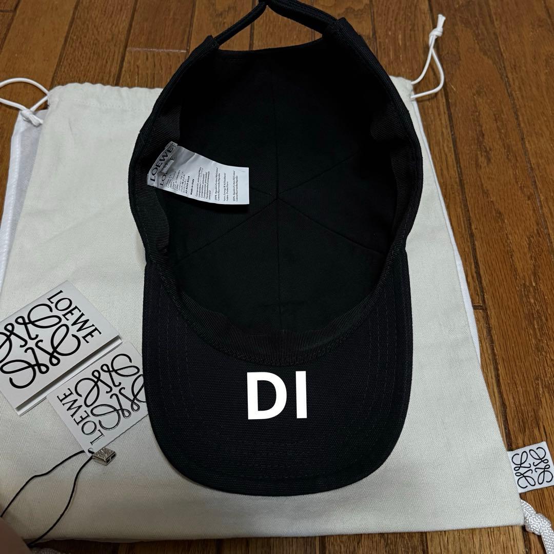 LOEWE ブラック アナグラム キャンバス ベースボールキャップ