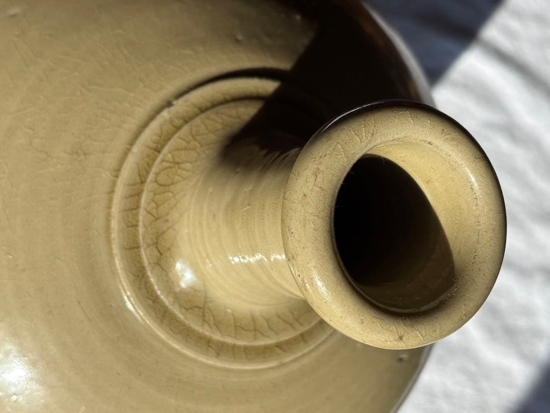 伊万里　灰釉大徳利　花瓶　アンティーク置物