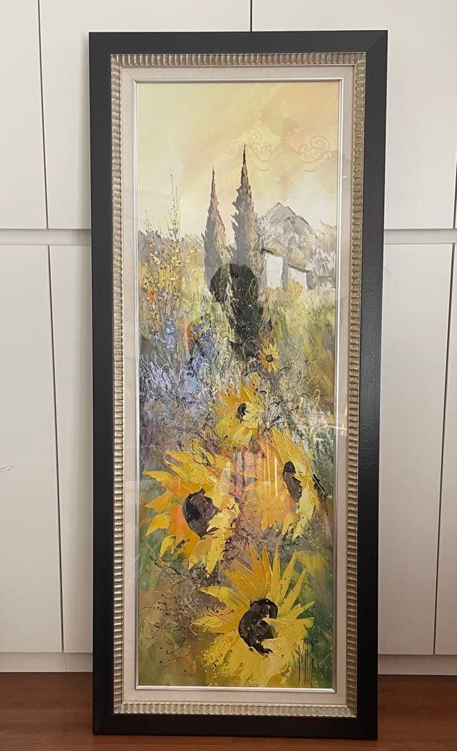 真作 大型油彩肉筆画　マニュエル・リュバロ　『ひまわり』