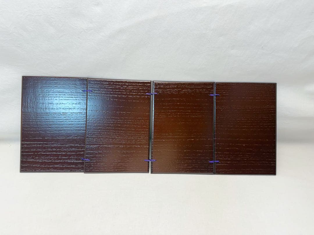 未使用 茶道具 木製溜塗器据 と溜塗 和敬板2点セット 元箱