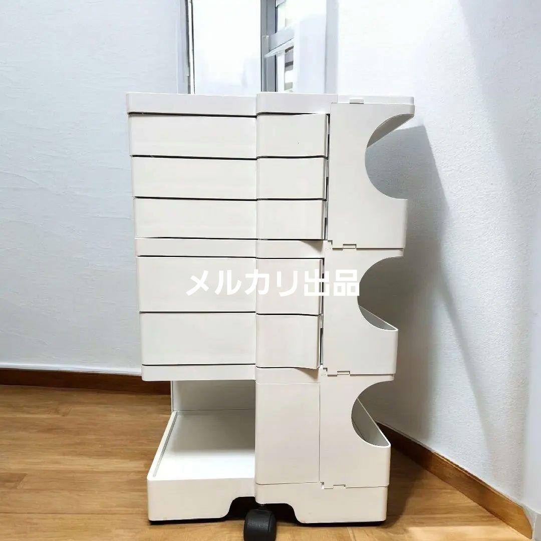 ボビーワゴン B-LINE 3段5トレイ　白　インナートレー２点　天板3ピース