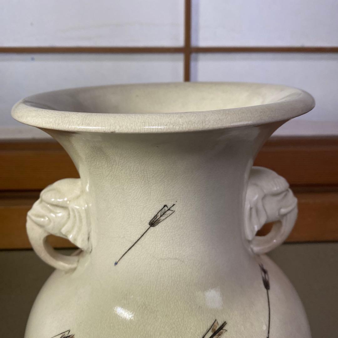 ヨーロッパ輸出里帰り薩摩焼武者図花瓶