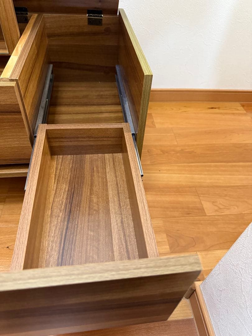 LOWYA 鏡台 ウッド調 ローテーブル ドレッサー 送料無料