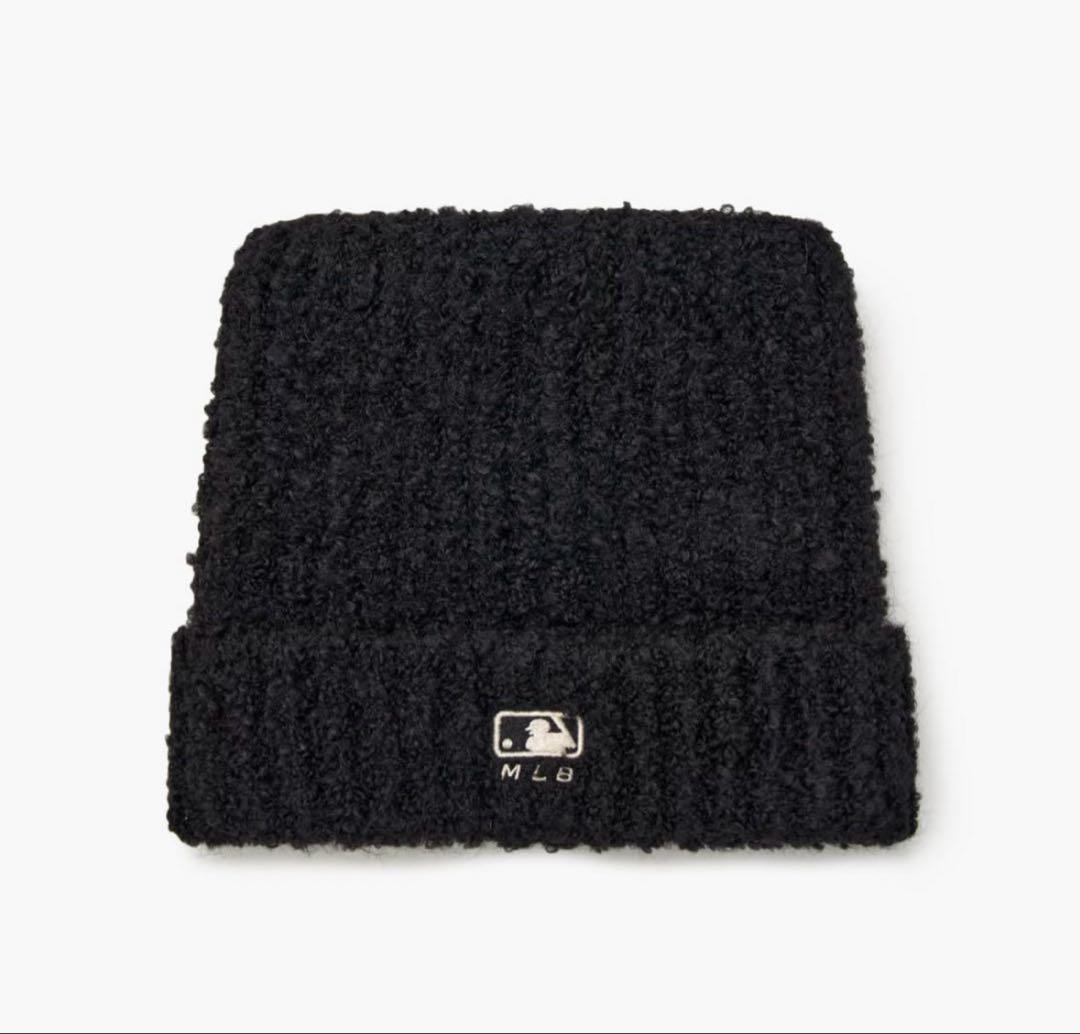 MLB 猫耳 ニット帽 ブラック カリナ 韓国限定 新品未使用 タグ付（紐なし）