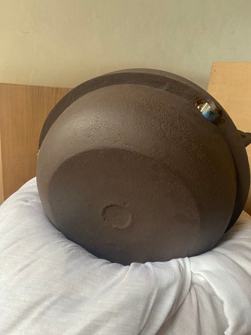 唐銅　鬼面風炉　釜師　畠　春斎氏作　共箱付