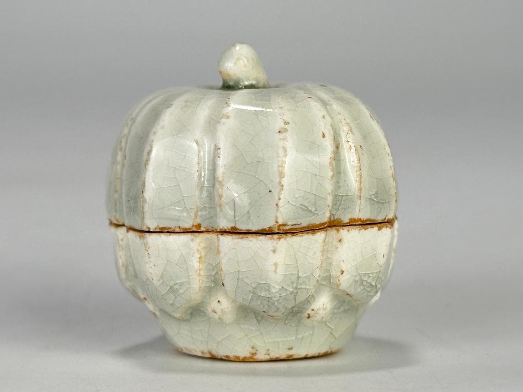 中国美術　宋時代　青白磁　影青　瓜形香合　蓋物　茶道具　時代　唐物　古物　古玩