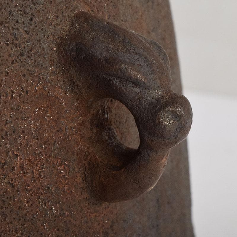 茶道具　釜師　角谷莎村作　尾張釜　共布共箱　V　9158D