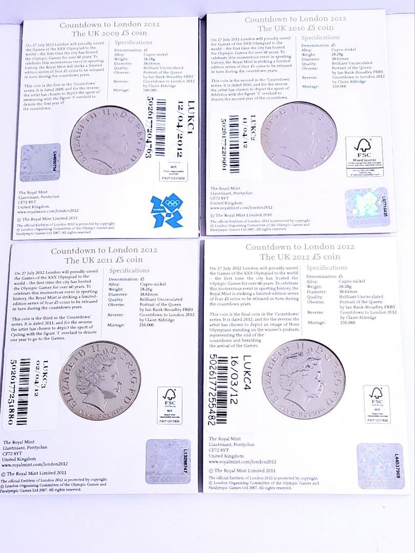 2009年～2012年 ロンドンオリンピックカウントダウン記念　イギリス5ポンド