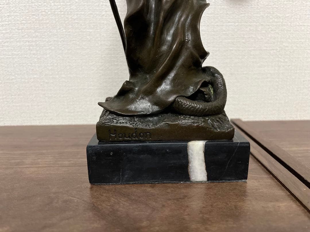 【ブロンズ製】正義の女神 テミス 像(彫刻家Houdonの刻印あり)