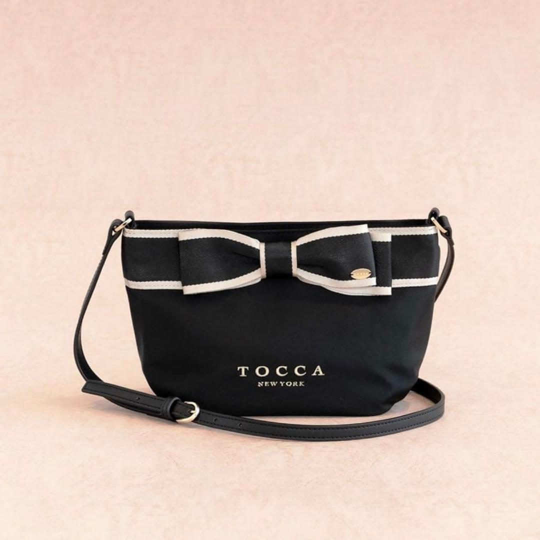 未使用品トッカショルダー リボンポシェットブラックリボンTOCCAバッグブラック