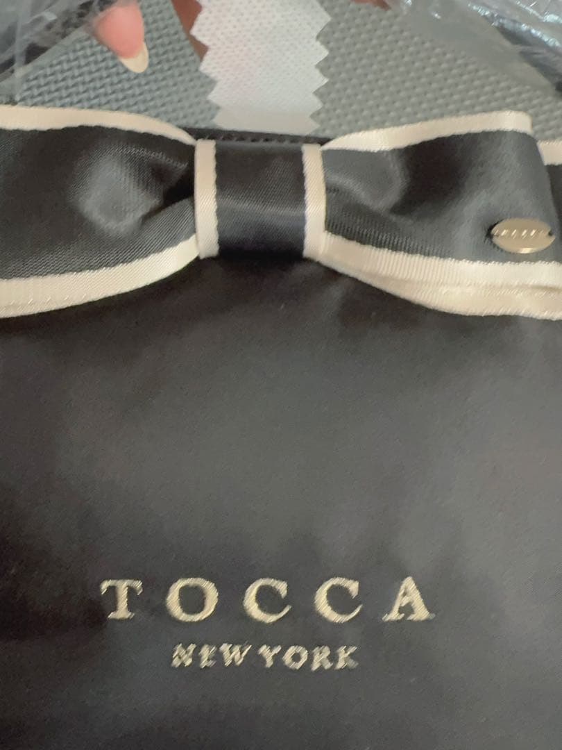 未使用品トッカショルダー リボンポシェットブラックリボンTOCCAバッグブラック