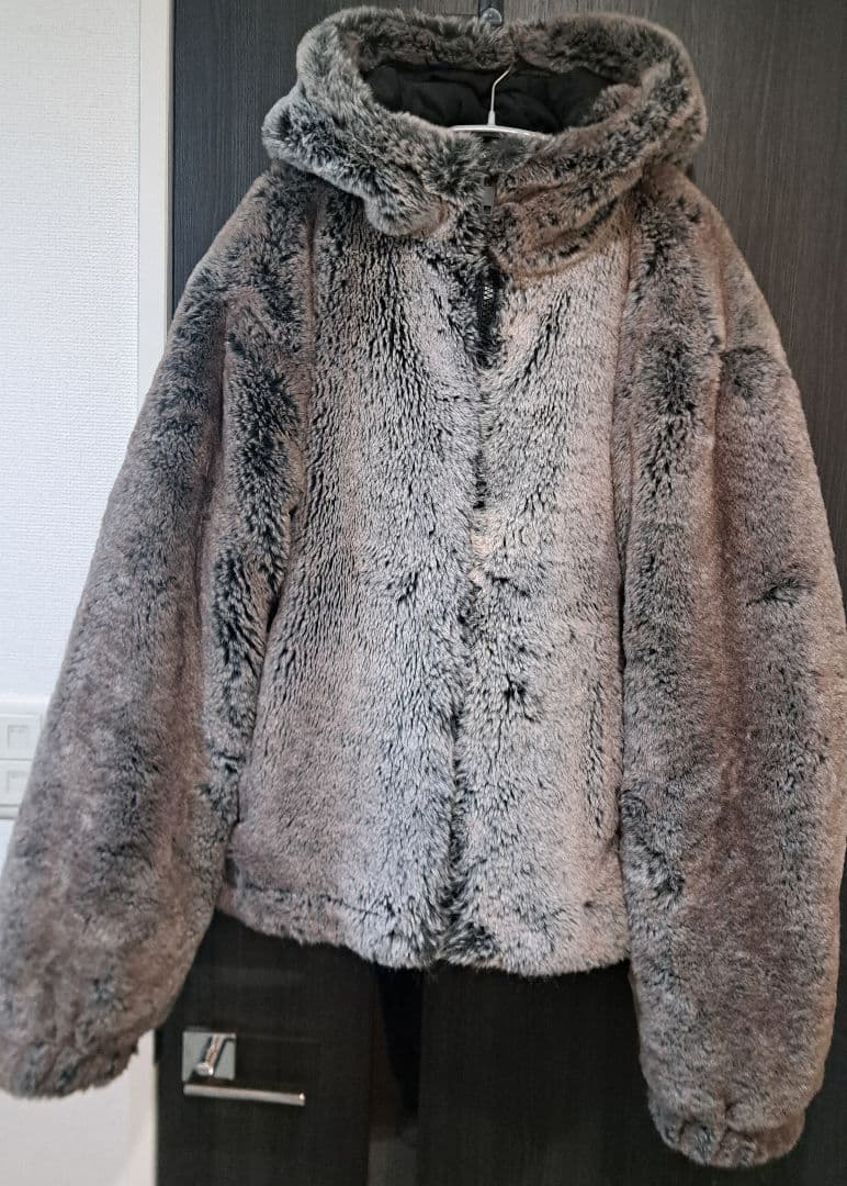 ZARA　フェイクファー　フード付きジャケット XL　ブラウン
