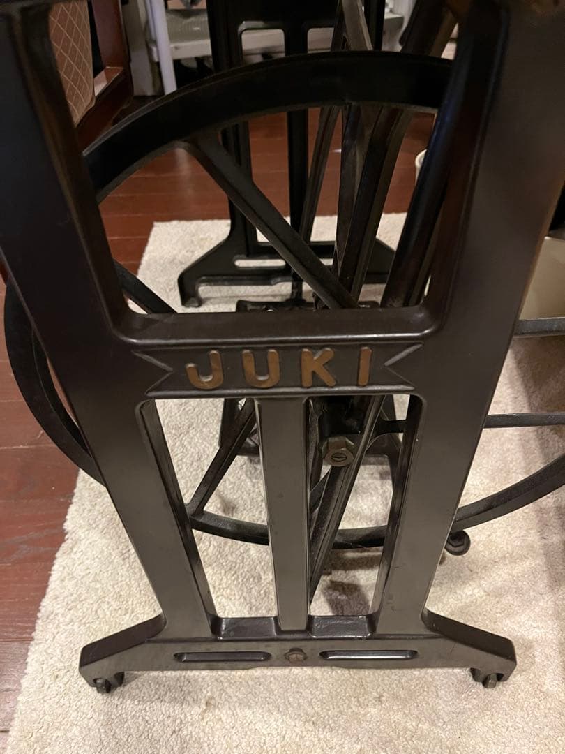 【春セール価格】JUKI ミシン台リメイク アイアンフレーム ダークブラウン
