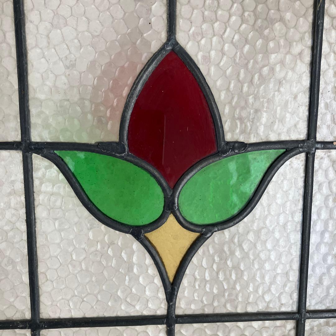 アンティークステンドグラス＊レトロビンテージ古い飾り窓ガラスカントリー建材