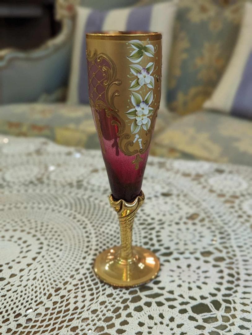 ベネチアングラス　水差し＆シャンパングラス　7Pセット