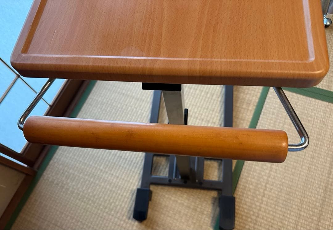 【ちーぼー】昇降式木製サイドテーブル キャスター付