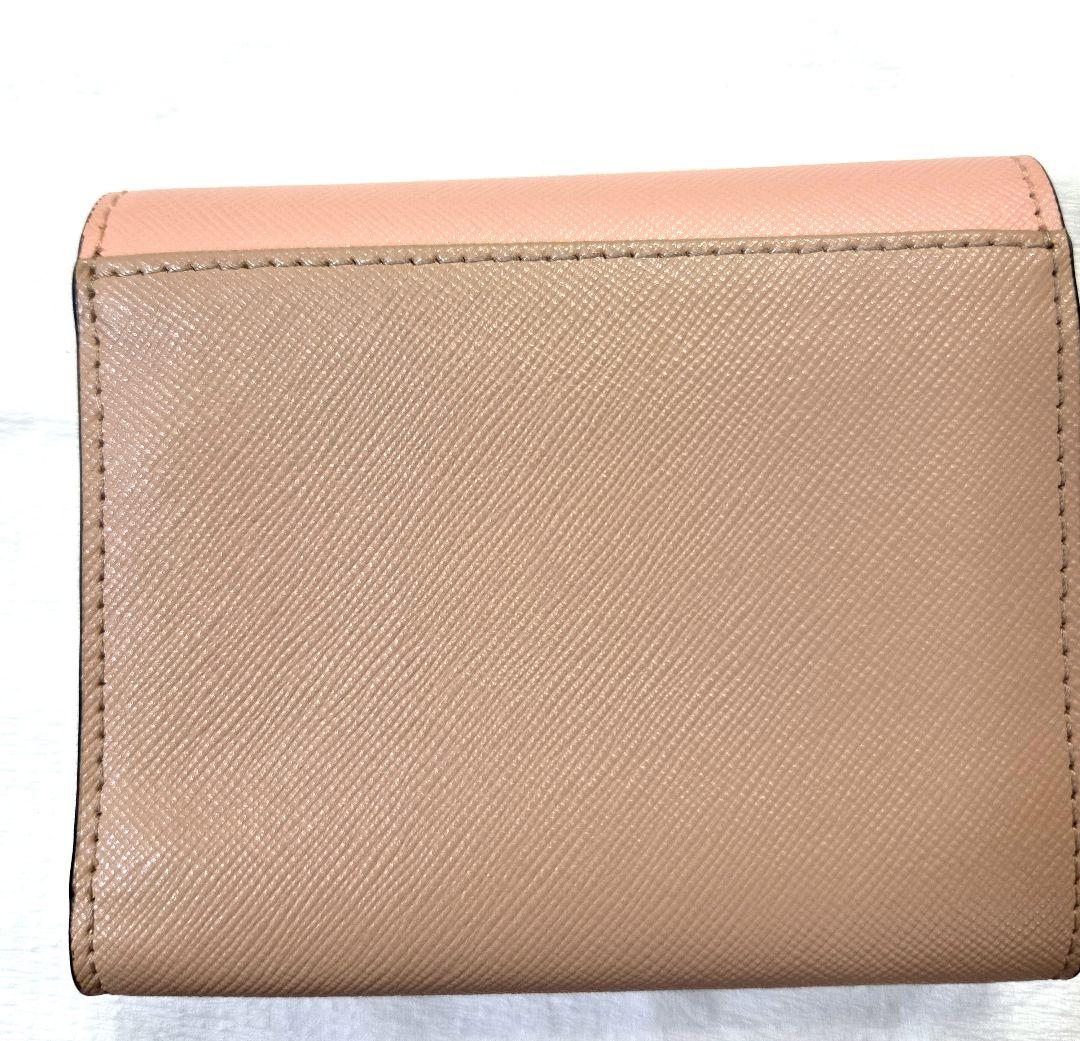 マルニ 三つ折り財布 ピンク/ベージュ