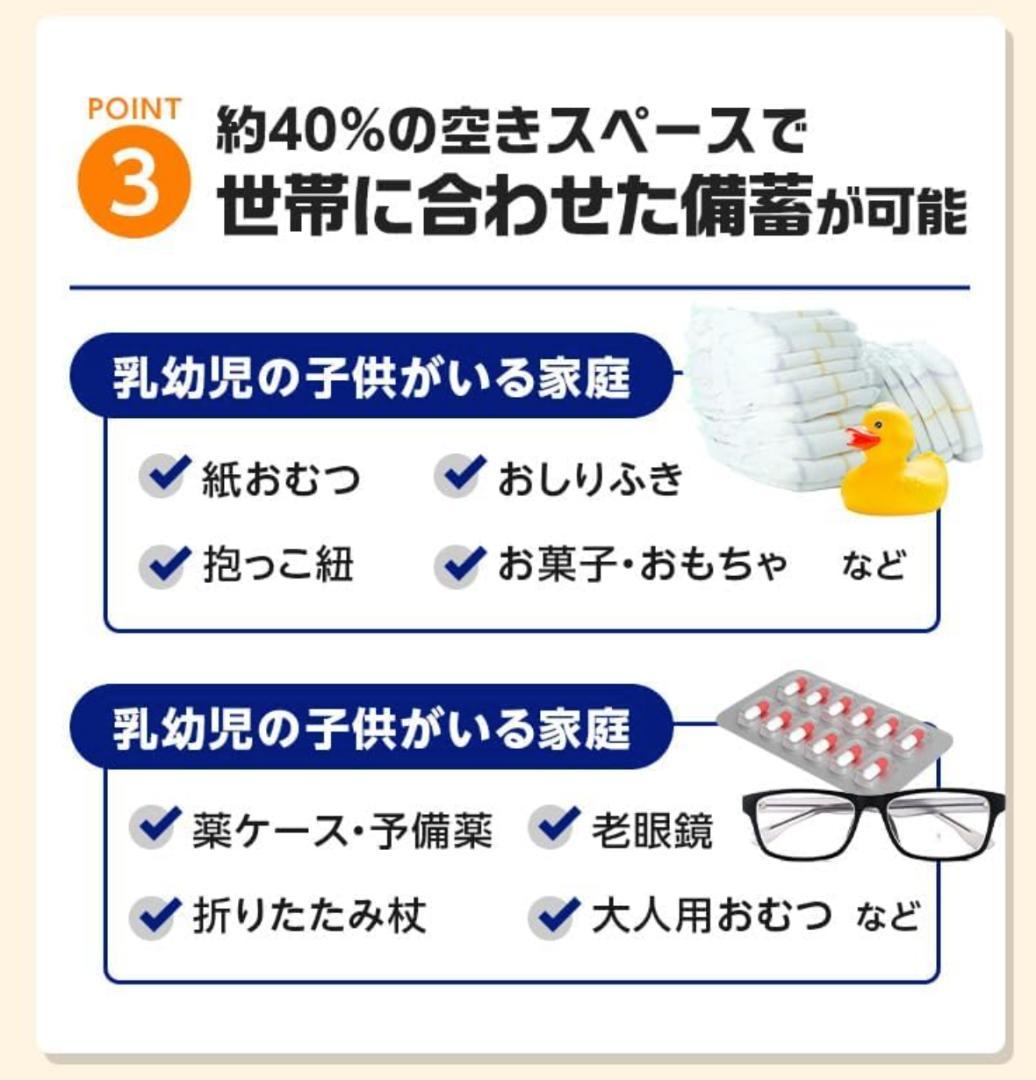 防災士監修 防災リュック + 防災セット 46点 miraibou 非常用持出袋