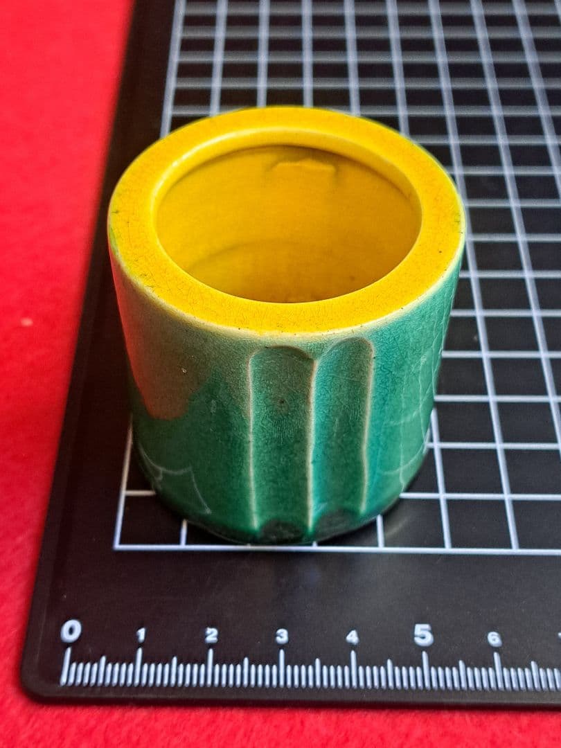 114-1 茶道具　蓋置　青交趾竹輪