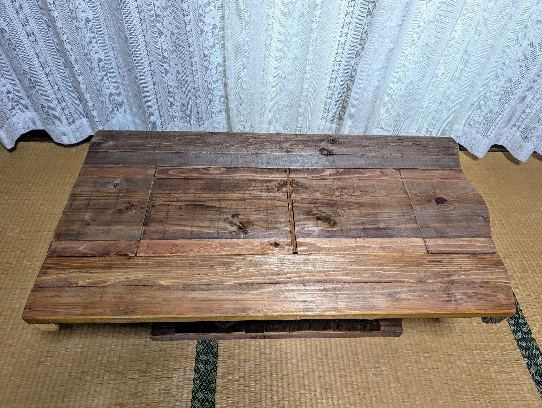 年中使える！蓋つき囲炉裏テーブル　色・サイズ注文可能　木製和風 収納・ダブル火鉢