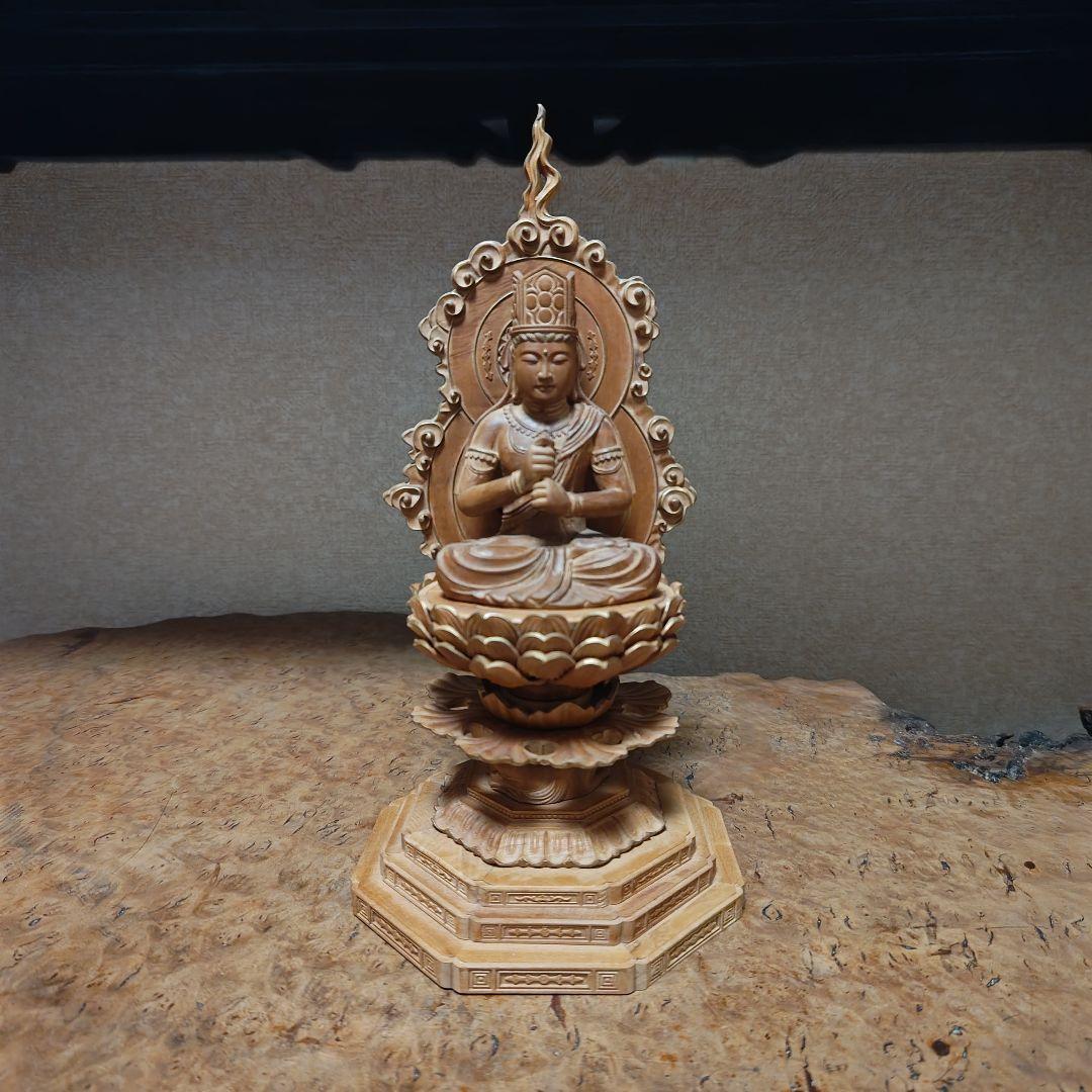 仏教美術　喜雲作　大日如来坐像33cm金彩時代木製仏像寺院漆芸骨董品古美術茶道具
