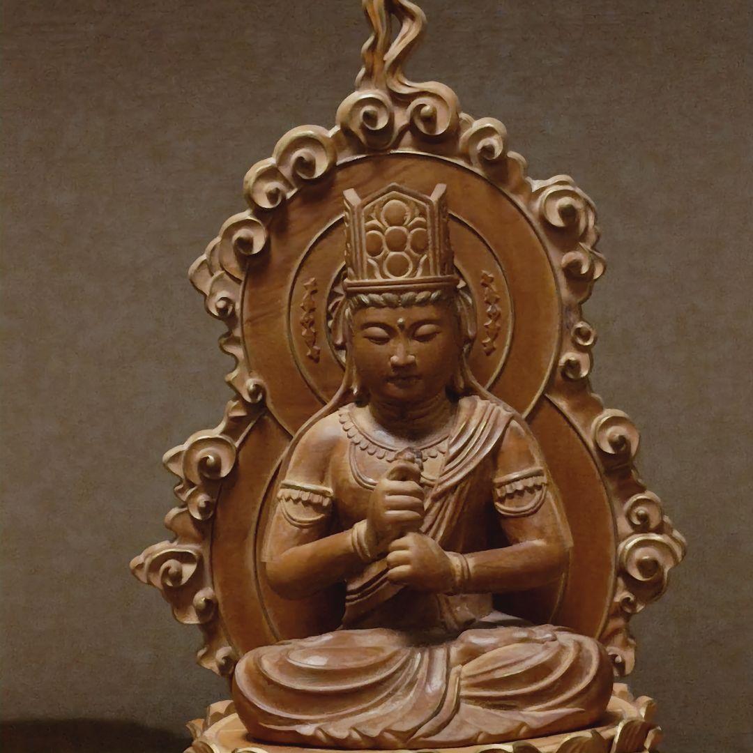 仏教美術　喜雲作　大日如来坐像33cm金彩時代木製仏像寺院漆芸骨董品古美術茶道具