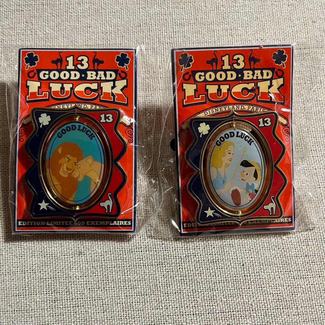 パリディズニー LE600 Good luck Bad luck ピンバッジ