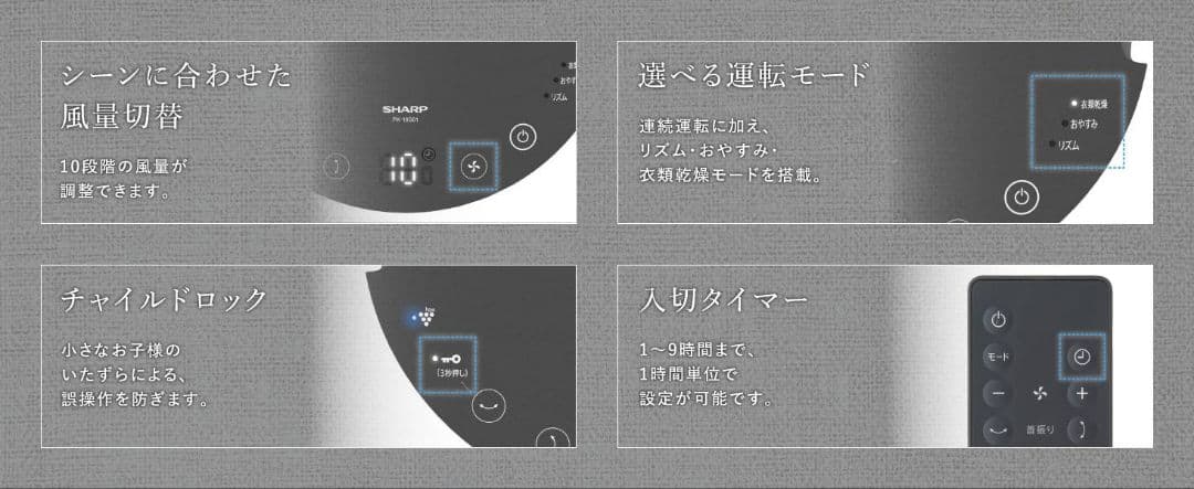 シャープ SHARP サーキュレーター DCモーター搭載 PK-S1801-B