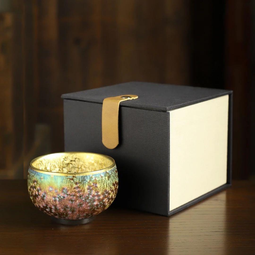 美しい茶道具 茶碗 金色