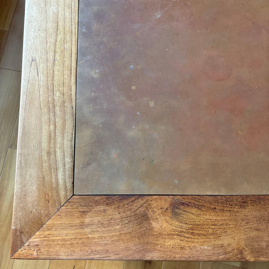 クラシック木製　座卓 銅板