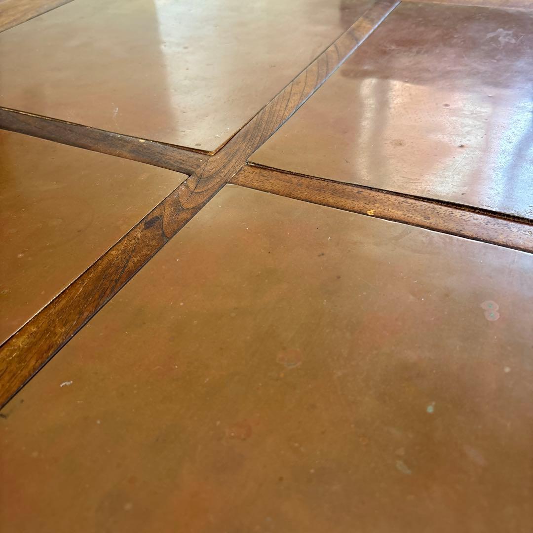 クラシック木製　座卓 銅板