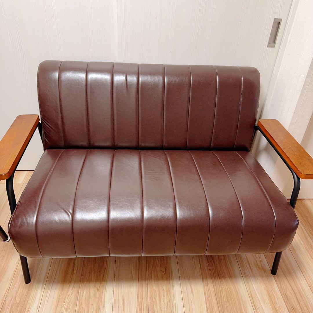 ニトリ　2人掛けソファ 合皮タイプ（直接引き取り限定）