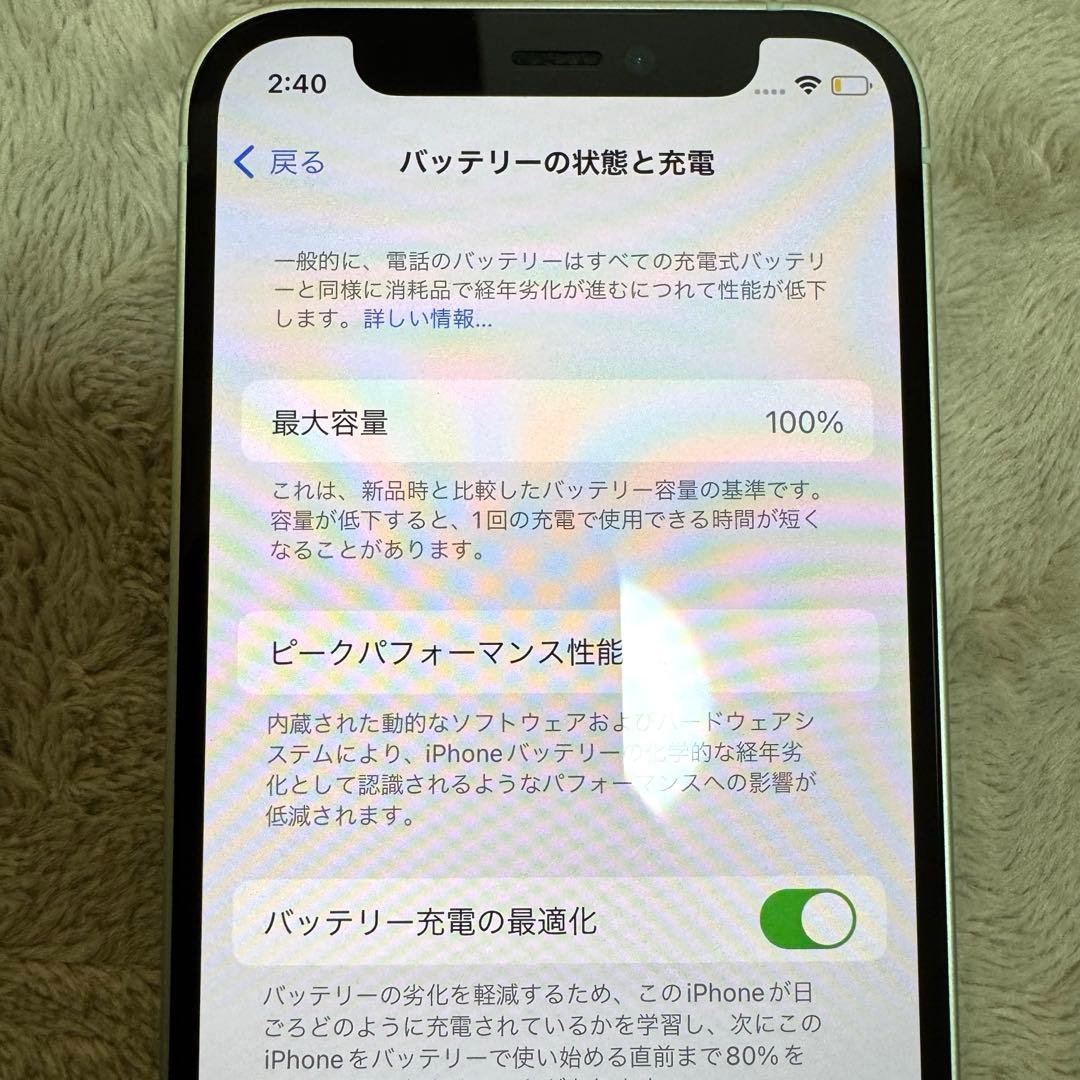 iPhone 12 Mini 256GB SIMフリー 美品　バッテリー100%