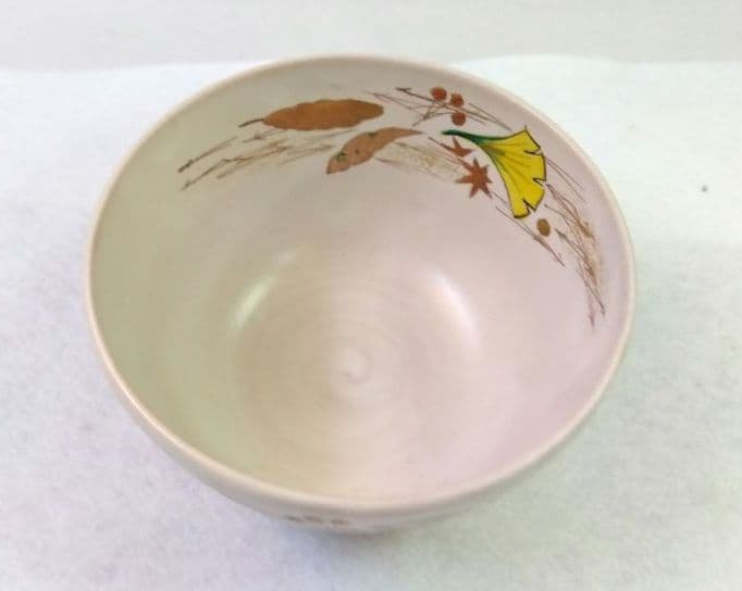 茶道具 茶碗 白釉 吹寄 平安 小野山 照雲 京焼 清水焼 錦秋
