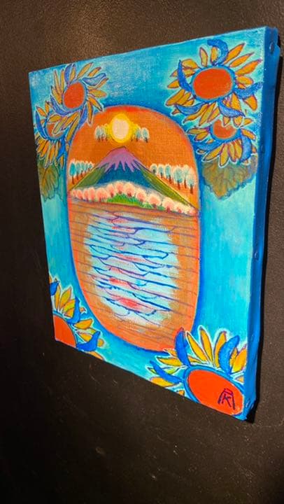 【アクリル画】 商品名 「小判川6」3号額なし　送料無料匿名配送