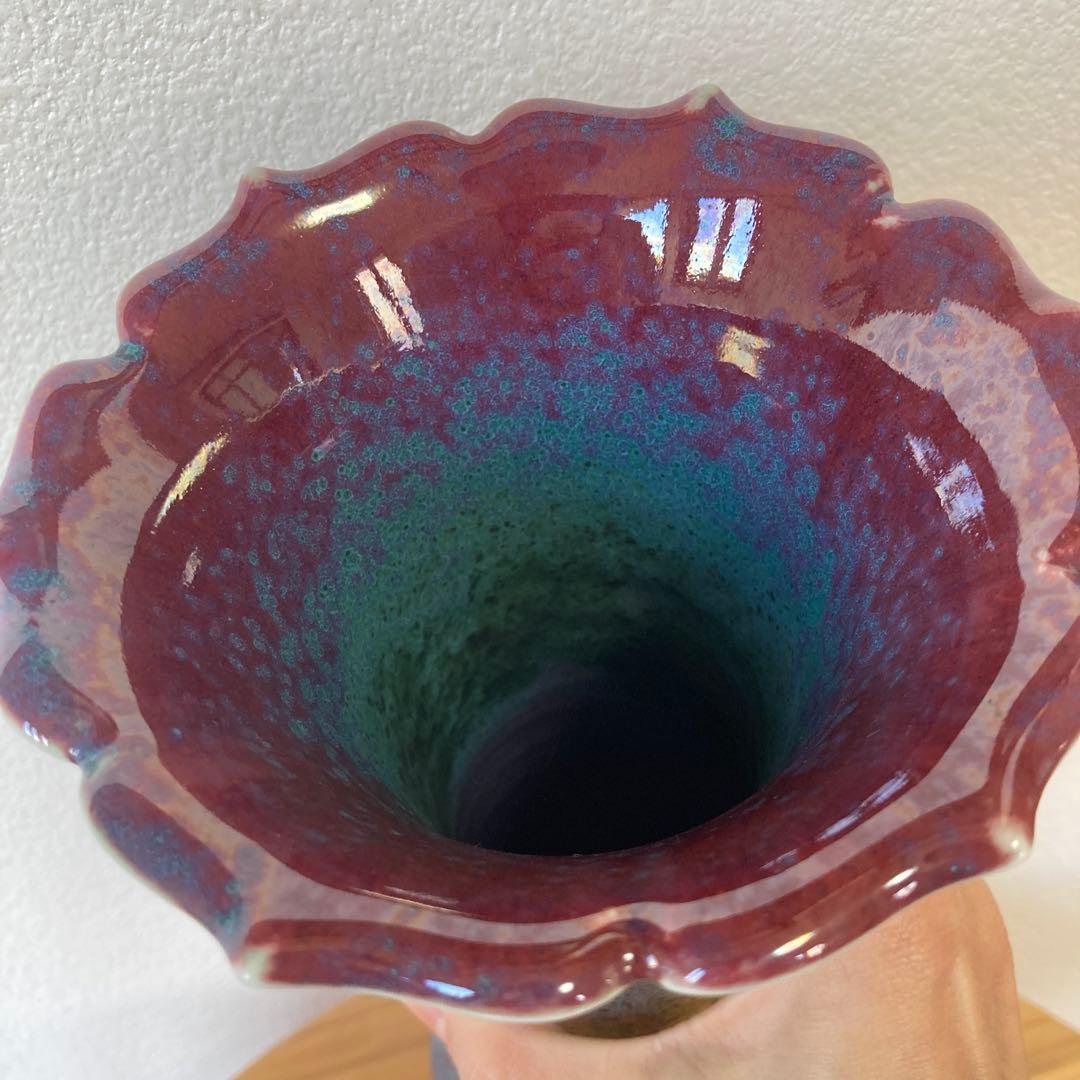 有田焼　四朗窯　紫筒花瓶