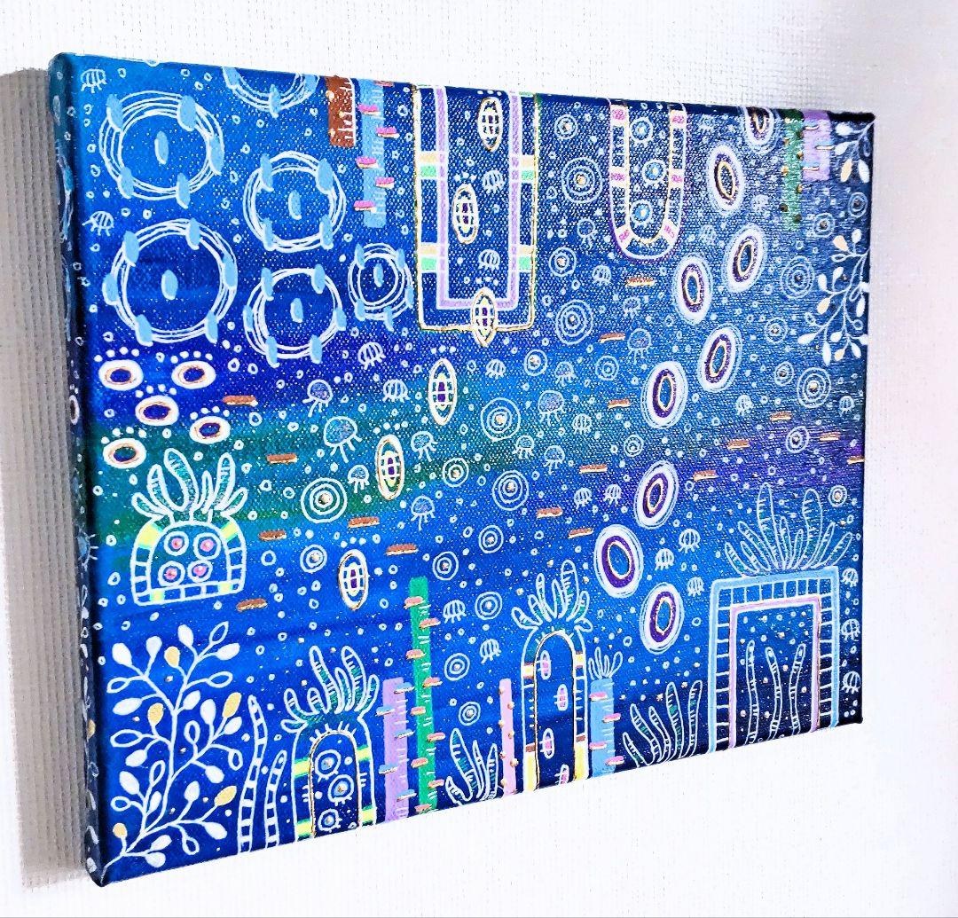 アート作品 アクリル画 命溢れる深海の生き物たちA