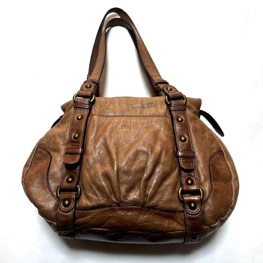 ANNA SUI 本革 蝶 バタフライ バックル デザイン ショルダーバッグ