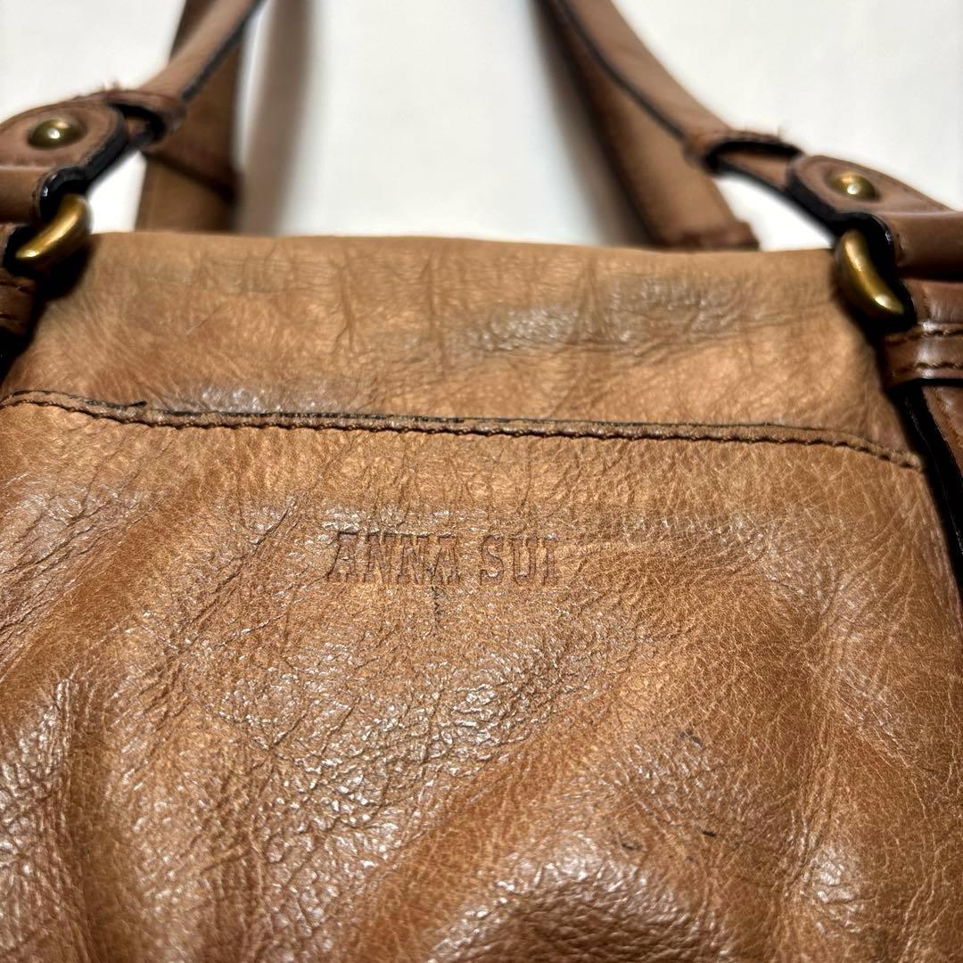 ANNA SUI 本革 蝶 バタフライ バックル デザイン ショルダーバッグ