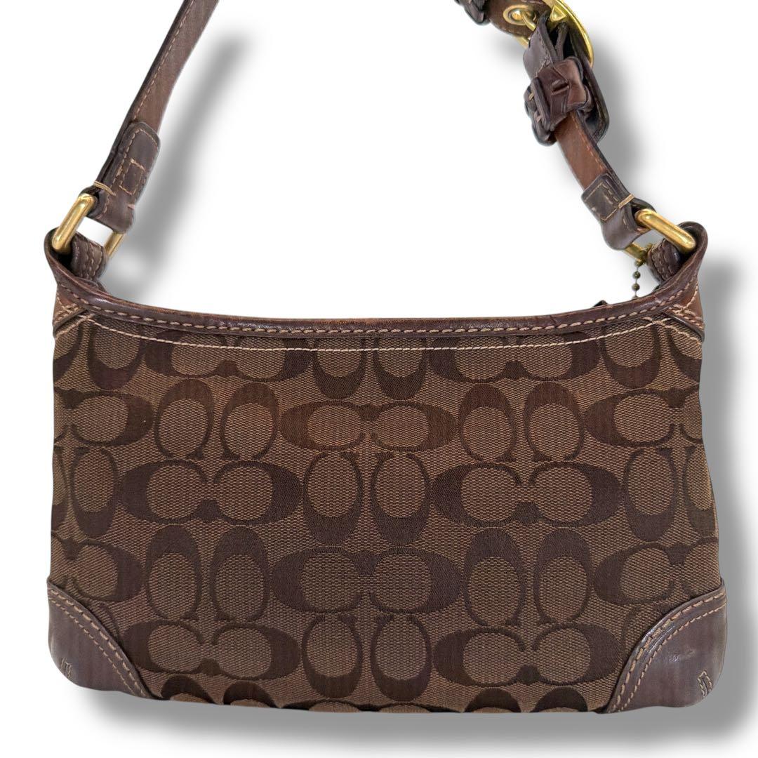 極美品 COACH ショルダーバッグ ブラウン シグネチャー y2k 11430