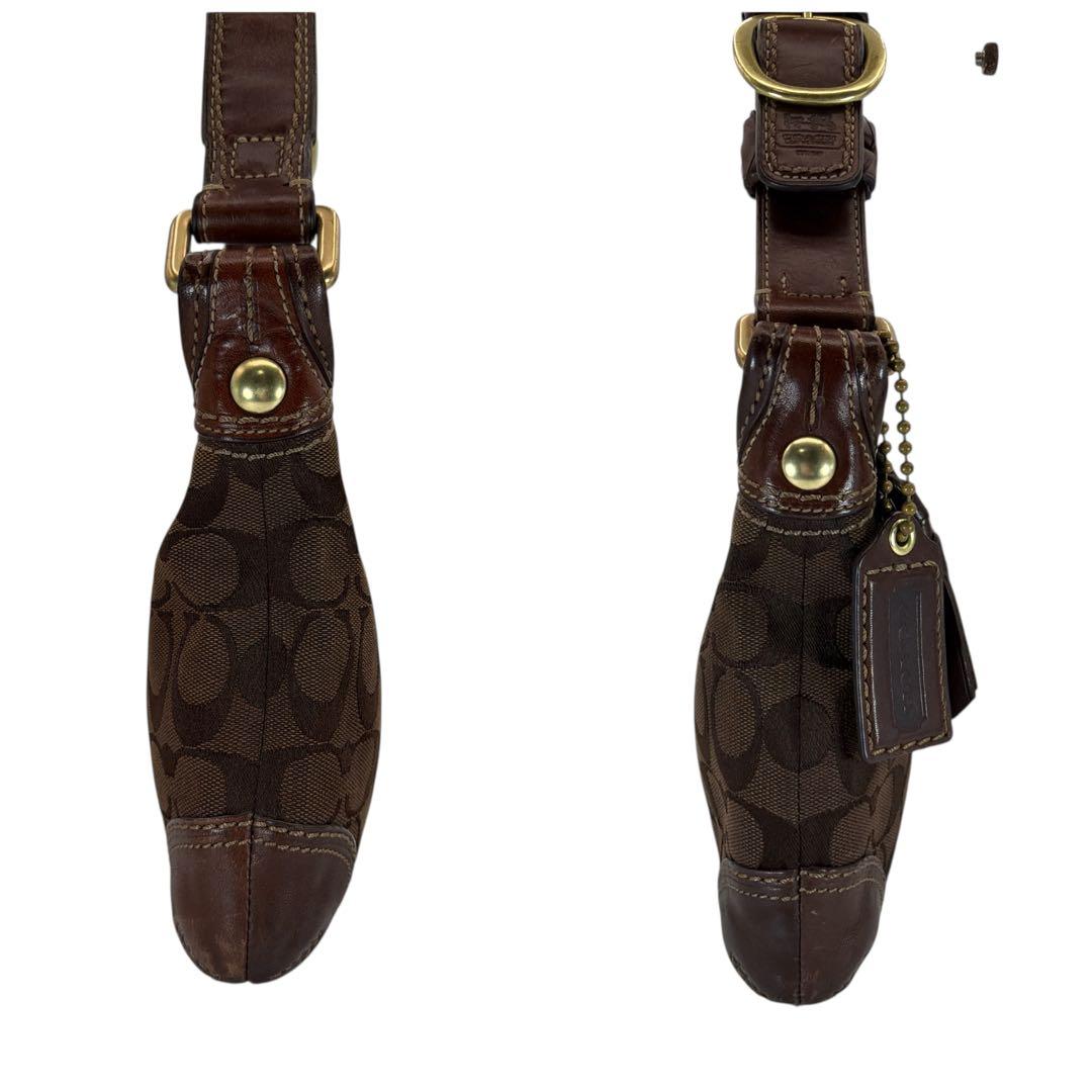 極美品 COACH ショルダーバッグ ブラウン シグネチャー y2k 11430