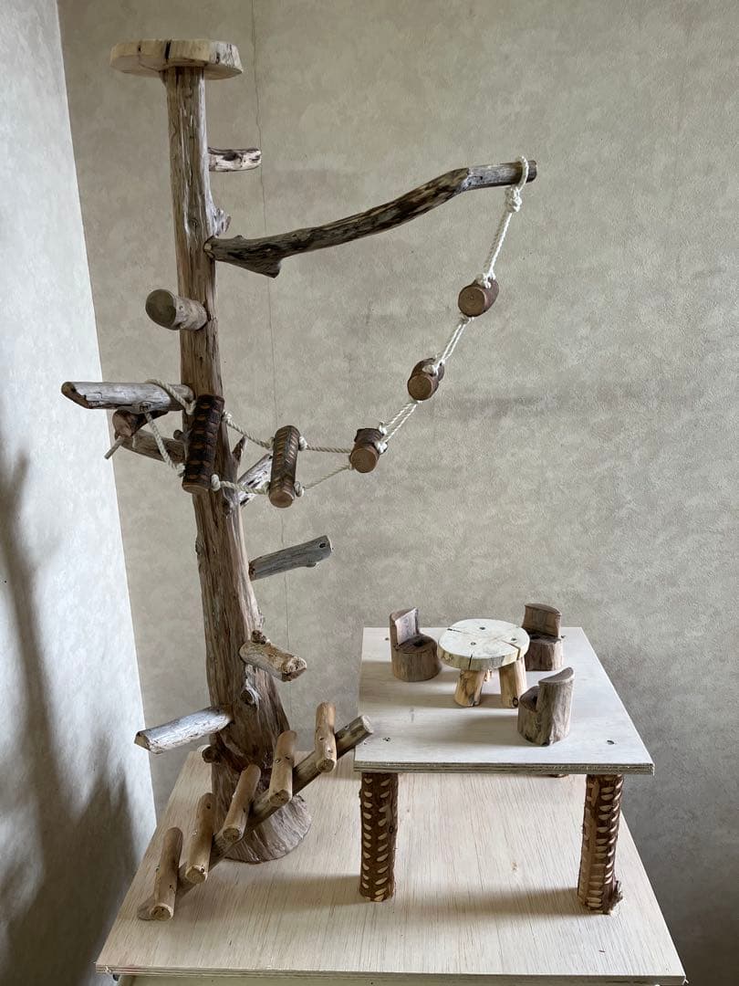 カシオレ鳥インコ止まり木 流木バードアスレチック 大サイズバードジム