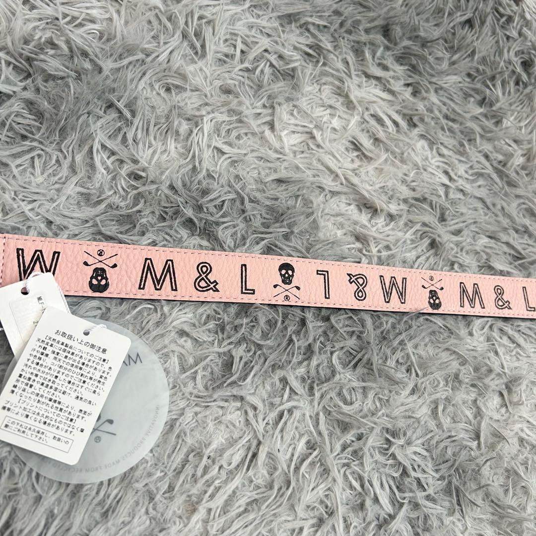 新品　マークアンドロナ　ベルト　牛皮　ピンク　レディース