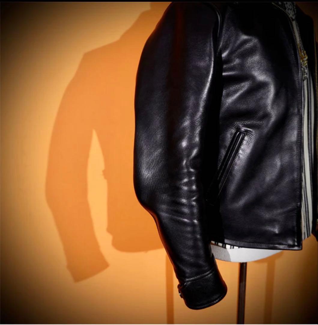 ホースハイドレザー シングルライダースジャケット