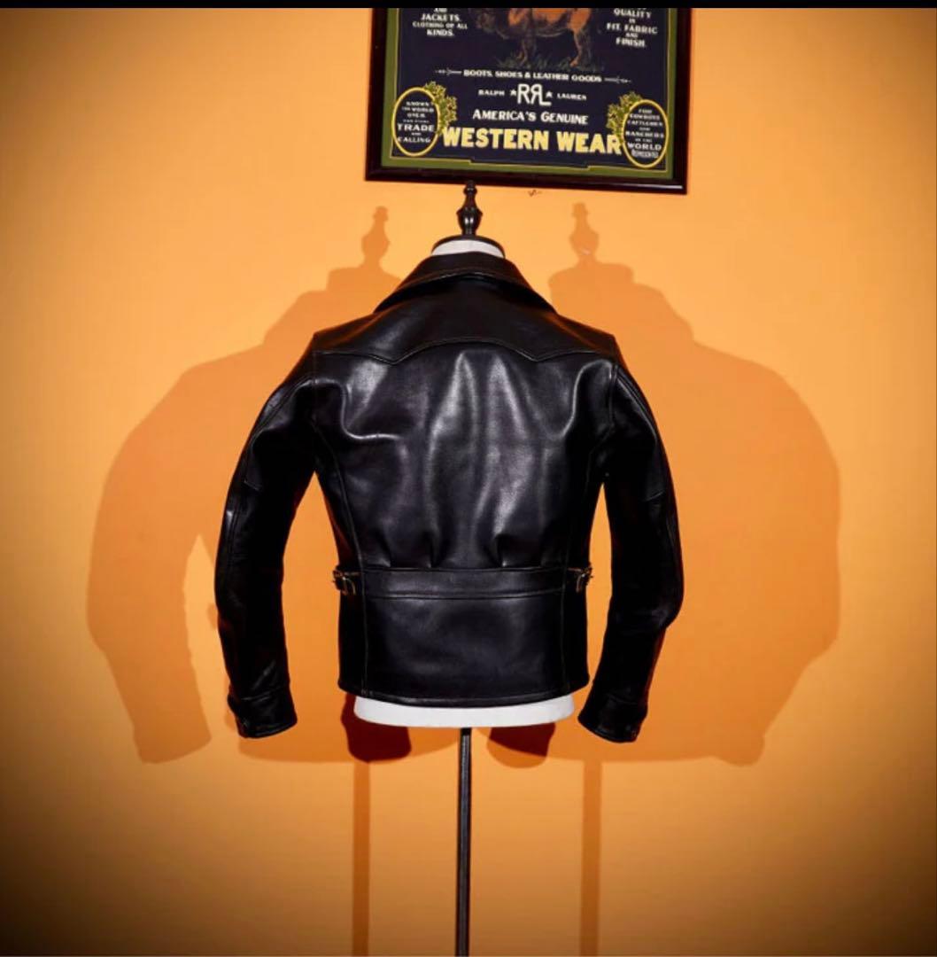 ホースハイドレザー シングルライダースジャケット