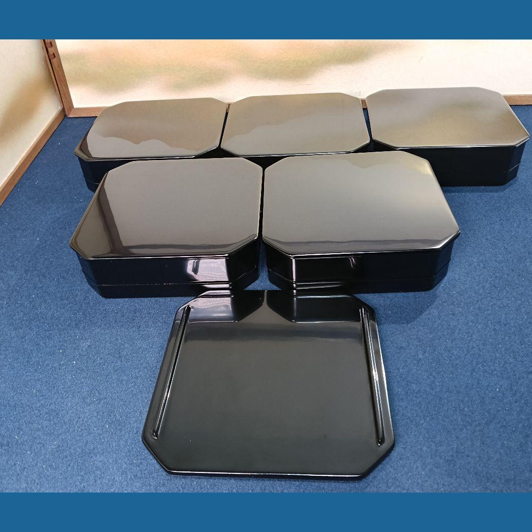 AO7 縁高重 五段重 茶道具 菓子器 懐石 会席 紙箱入 木製漆塗り