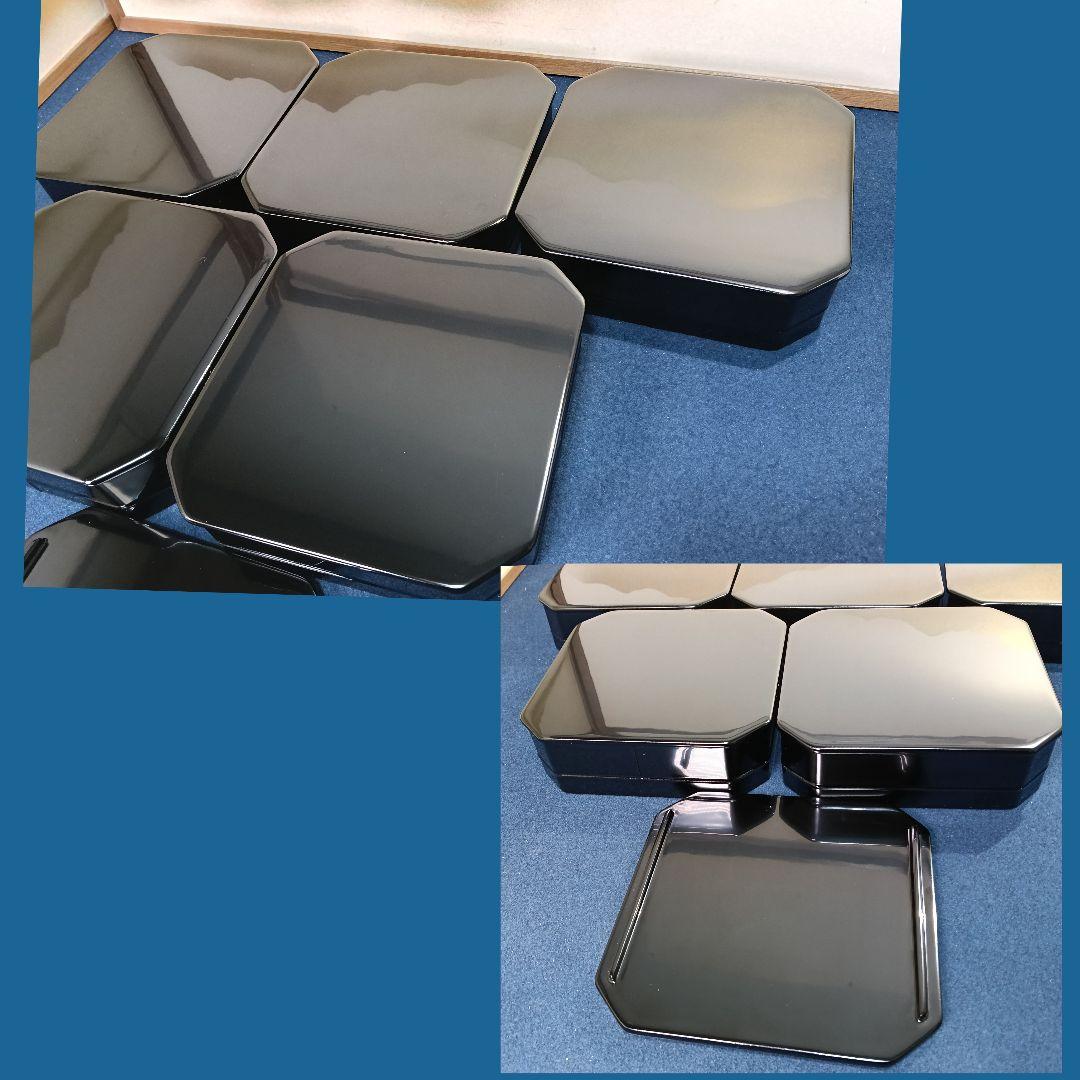 AO7 縁高重 五段重 茶道具 菓子器 懐石 会席 紙箱入 木製漆塗り