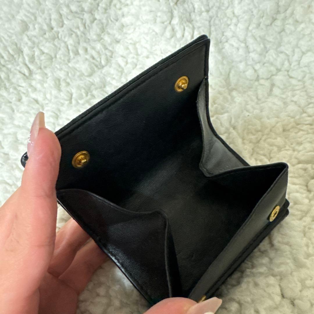 SAINT LAURENT ブラックレザー三つ折り財布