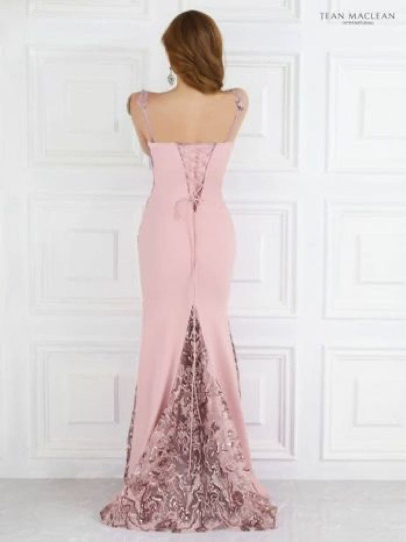 JEAN MACLEAN ジャンマクレーピンク刺繍マーメイド ロングドレス